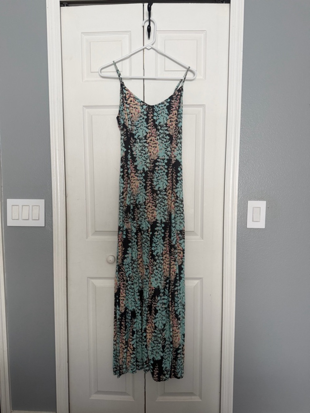 GAP Floral Maxi Tank Slip Dress Adjustable Straps